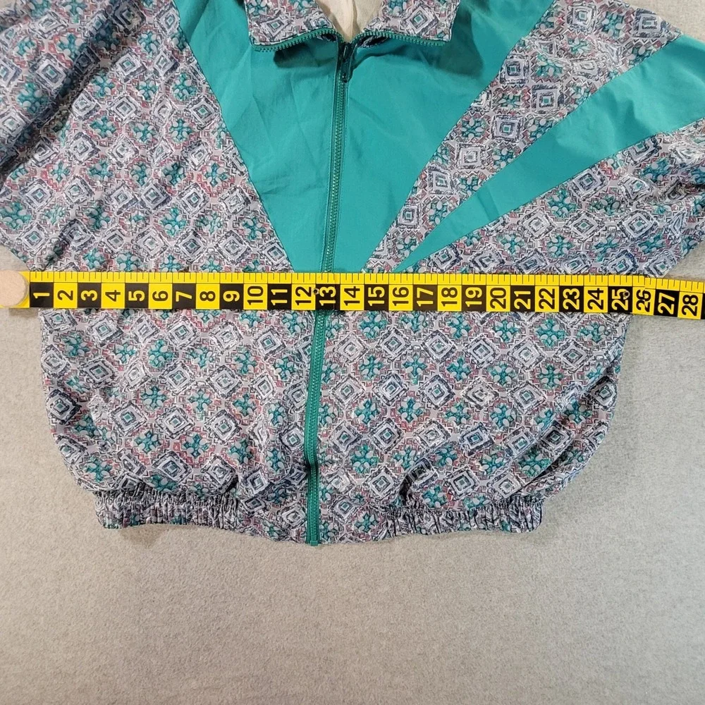 Vintage Lilys of Beverly Hills Tracksuit Teal Geometric Windbreaker Set Large